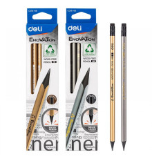 Карандаш ч/г НВ с ластиком трехгранный Дели,цвет корпуса ассорти.Китай