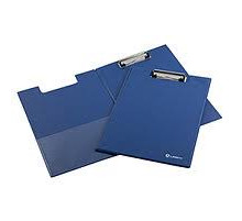 Папка-планшет LAMARK с  верхним приж. А4 пластик, синий, с крышкой , внутренний карман,  РФ