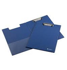 Папка-планшет LAMARK с  верхним приж. А4 пластик, синий, с крышкой , внутренний карман,  РФ