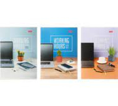 Тетрадь общая А4, 80 л. на гребне «Яркий офис», 205*290 мм, клетка, РФ