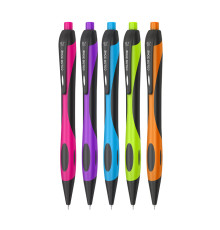 Ручка шарик/автомат BBerlingo "Color Zone" синяя, 0,7мм, корпус ассорти, Китай