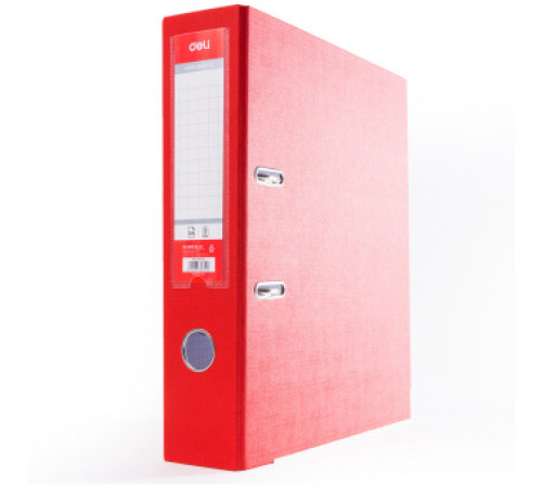 Папка регистратор А4, ПВХ Эко, 75 мм. "Deli"красный, Китай
