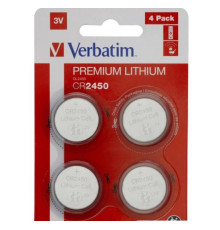 Батарейка Verbatim CR2450 / 49535, 4шт в блистере,  Китай