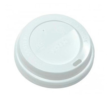 Крышка пластиковая для стаканов d=90мм для горячих напитков, 50шт/упак, цв.белый с клапаном,  РФ