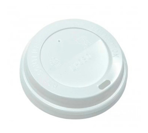 Крышка пластиковая для стаканов d=90мм для горячих напитков, 50шт/упак, цв.белый с клапаном,  РФ