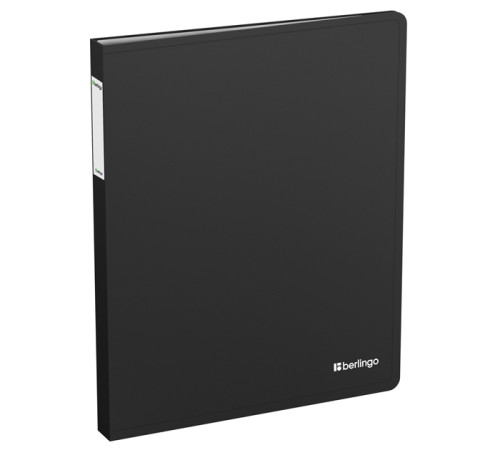 Папка 40 файлами Berlingo "Soft Touch" А4, пласт. чёрная, 25мм, 700мкм, с внутр. карманом, РФ