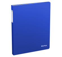 Папка 40 файлами Berlingo "Soft Touch" А4, пласт. синяя, 25мм, 700мкм, с внутр. карманом, РФ