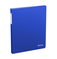 Папка 40 файлами Berlingo "Soft Touch" А4, пласт. синяя, 25мм, 700мкм, с внутр. карманом, РФ