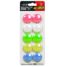 Магниты для доски диам. 30мм, 10 шт, пластик, ассорти, Китай