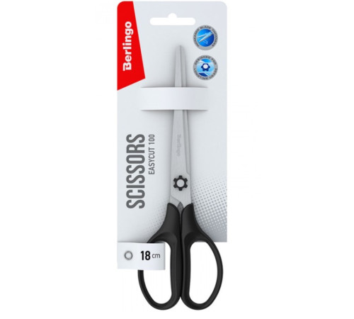 Ножницы 18 см Berlingo "Easycut 100" 18см, европодвес РФ