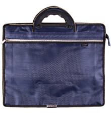 Портфель с ручкой  А4 "Darvish",текстильный, темно-синий с карманом на молнии, Китай