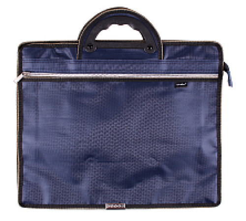 Портфель с ручкой  А4 "Darvish",текстильный, темно-синий с карманом на молнии, Китай