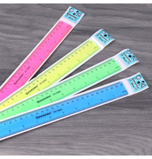 Линейка 30см пластиковая цветная, Китай