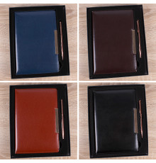 Набор подарочный ежедневник  А5+ручка обложка к/з цвет ассорти, Китай