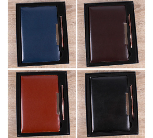 Набор подарочный ежедневник  А5+ручка обложка к/з цвет ассорти, Китай