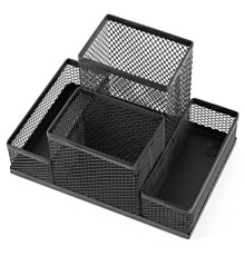 Подставка для канцелярских принадлежностей Darvish металл 4 отд-й черный сетка 15*10*10 см, Китай
