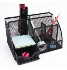 Подставка для канцелярских принадлежностей Darvish металл 7 отд-й черная сетка 22*14*12,5см,Китай