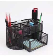 Подставка для канцелярских принадлежностей Darvish металл 9 отд-й черная сетка 22*11*10см,Китай