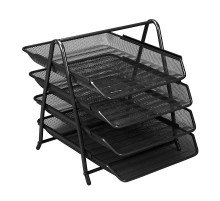 Лоток горизонтальный металл. черный, 4 секции,  Darvish,  Китай