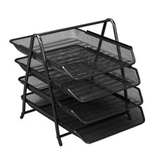 Лоток горизонтальный металл. черный, 4 секции,  Darvish,  Китай