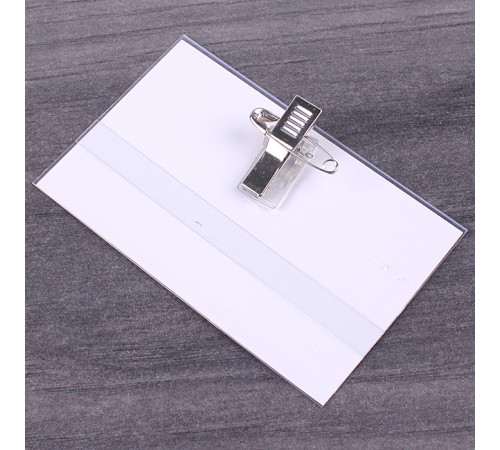 Бейдж с зажимом и булавкой Дарвиш  90*55мм . Китай