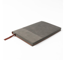 Ежедневник А5 недатир., 100л, 145*210мм, Darvish, обложка кож.зам.серая ,линейка, Китай