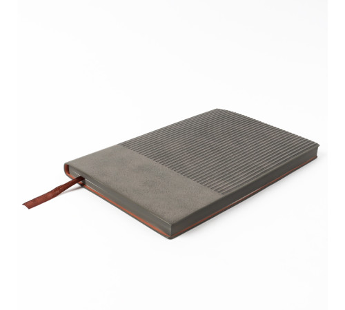 Ежедневник А5 недатир., 100л, 145*210мм, Darvish, обложка кож.зам.серая ,линейка, Китай