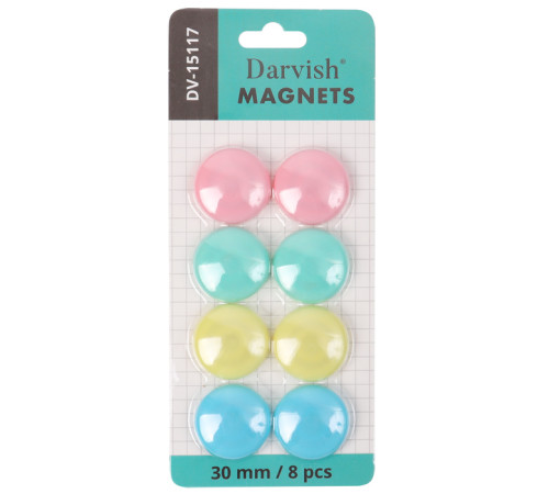 Магниты для доски диам. 30 мм "Darvish" 8шт/уп, Китай