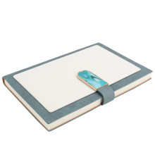 Ежедневник А5, недат.Darvish, 100л обложка кож.зам. на магнитной застёжке серо-голубой, Китай