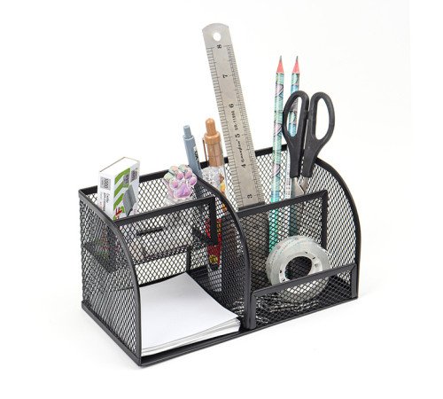 Подставка для канцелярских принадлежностей Darvish металл 4 отд-й черный сетка20,7*10,5*10,5см Китай