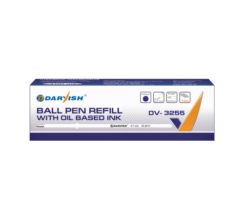 Стержень 107мм шариковый Дарвиш на масляной основе, синий,  Китай