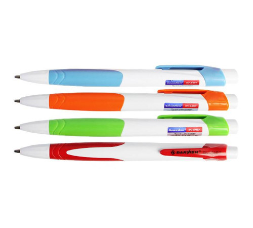 Ручка шарик/автом."Darvish"синий стер.  корпус белый с цветными вставками, Китай