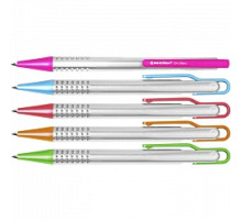 Ручка шарик/автом."Darvish"синий стер. корпус серебристый с цветными вставками, Китай