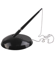 Ручка шариковая синяя на липучке, на цепочке Дарвиш "Stop-Pen" (белая), РФ