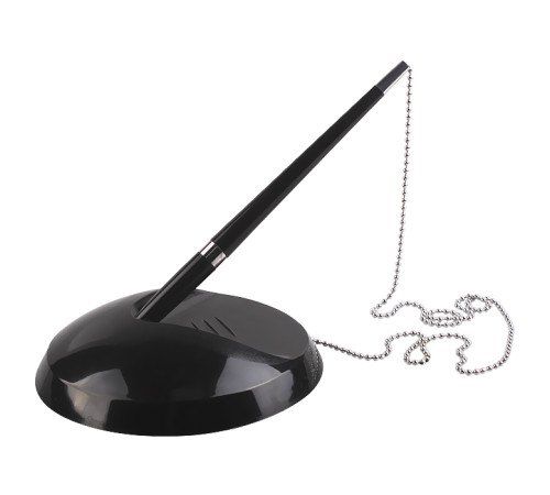 Ручка шариковая синяя на липучке, на цепочке Дарвиш "Stop-Pen" (белая), РФ