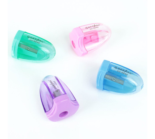 Точилка пласт. "Darvish" ассорти с контейнером, Китай