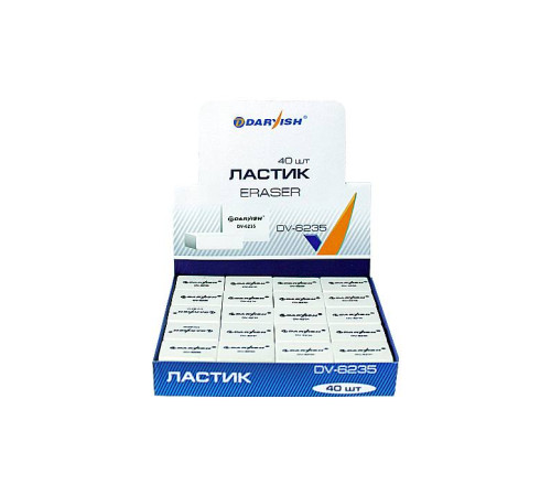 Ластик Дарвиш прямоугольный белый.(24х18х8 мм) Китай