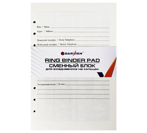 Сменный блок для ежедневников на кольцах 120л, 18*23см, клетка, DV-6468/ РФ