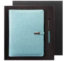 Набор подарочный: Ежедневник на кольцах А5 + ручка "Darvish",цвет-бирюзовый,18*23см, 120л Китай