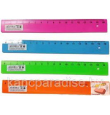 Линейка 40 см пласт., ЮНИ непрозрачная, голубая. РБ