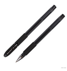 Ручка гелевая черная "Darvish" корпус прозрачный, прорезин. держатель. Китай