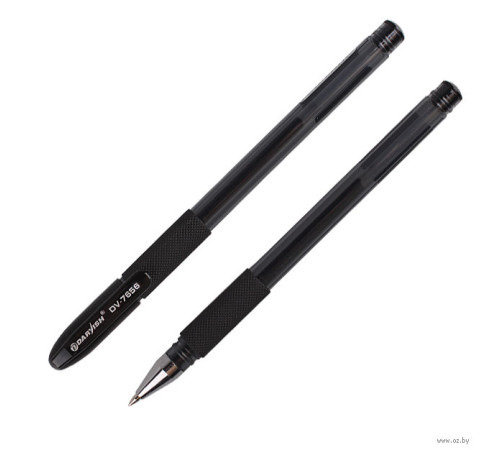 Ручка гелевая черная "Darvish" корпус прозрачный, прорезин. держатель. Китай