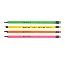 Карандаш ч/г НВ "Darvish"  корпус трехгранный с ластиком, ассорти. Китай