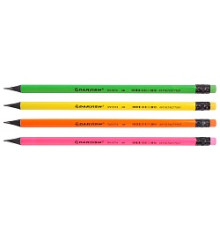 Карандаш ч/г НВ "Darvish"  корпус трехгранный с ластиком, ассорти. Китай