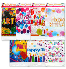 Праздничное украшение скатерть 180*108см "Happy birthday" полиэтиленовая ассорти.Китай