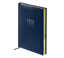 Ежедневник А5, 176 л., датированный 2026, кожзам, золотой срез,"Dallas Blue", синий, Китай