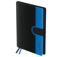 Ежедневник A5, 176 л., датированный 2026,кожзам, цв срез, магнитный клапан, Glace. Blue,синий, Китай