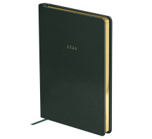 Ежедневник А5, 176 л., датированный 2026, кожзам, золотой срез, Windsor. Green, темно-зеленый, Китай