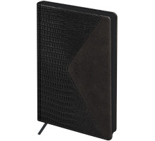Ежедневник A5, 136 л., недатированный, кожзам, «Reptile. Onyx», цветной срез, карман, Китай