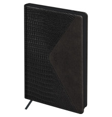 Ежедневник A5, 136 л., недатированный, кожзам, «Reptile. Onyx», цветной срез, карман, Китай